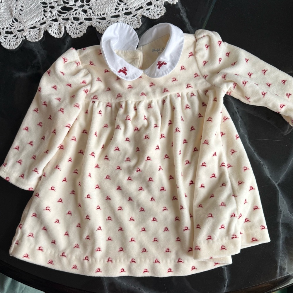 Ralph Lauren Cream and Red Kids Dress